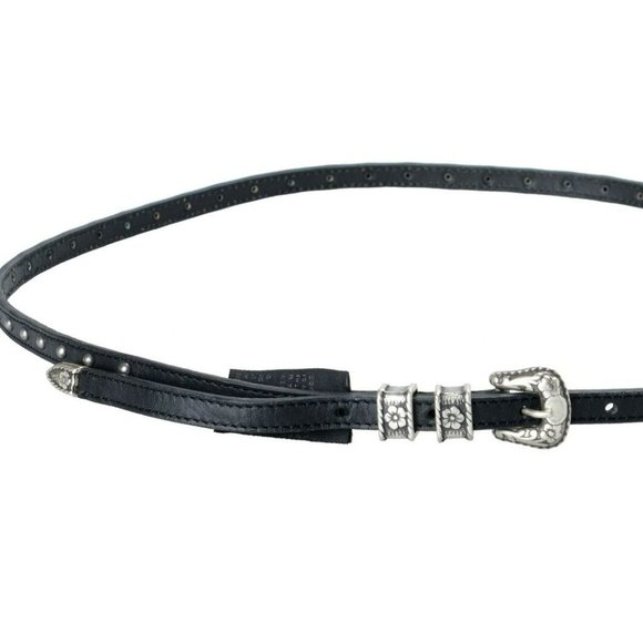 Just Cavalli 100% Leather Black Embellished Women\'s Belt US 25 IT 90